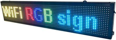 LED WiFi+USB RGB color sign 40" x 8" with high resolution P10 and new SMD technology