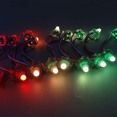 Square Pixel Nodes -  WS2811 LED Pixels Individually Addressable RGB Light 12mm Diffused Digital Color Changing LED Light DC 12V IP68 Waterproof